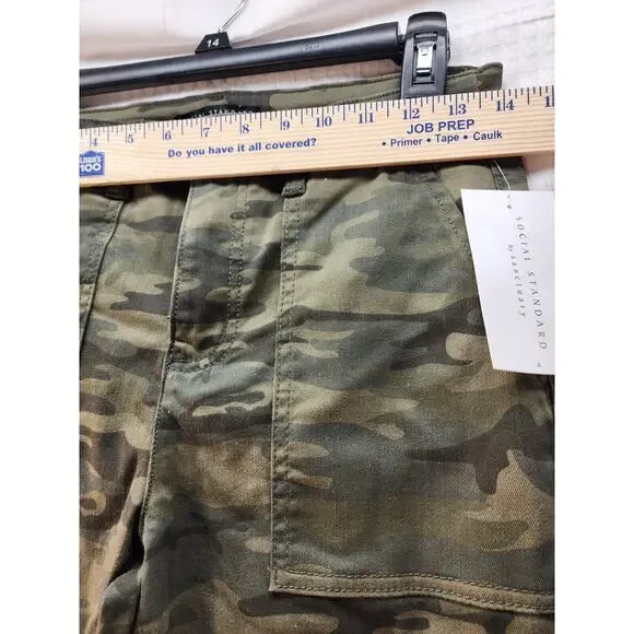 Social Standards Pants Womens Size 4 Army Camouflage Green Utility Ankle 1184 - Picture 6 of 13